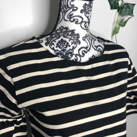 J. Crew Ruffle Bell Sleeve Striped Shift Dress - Picture 4 of 7